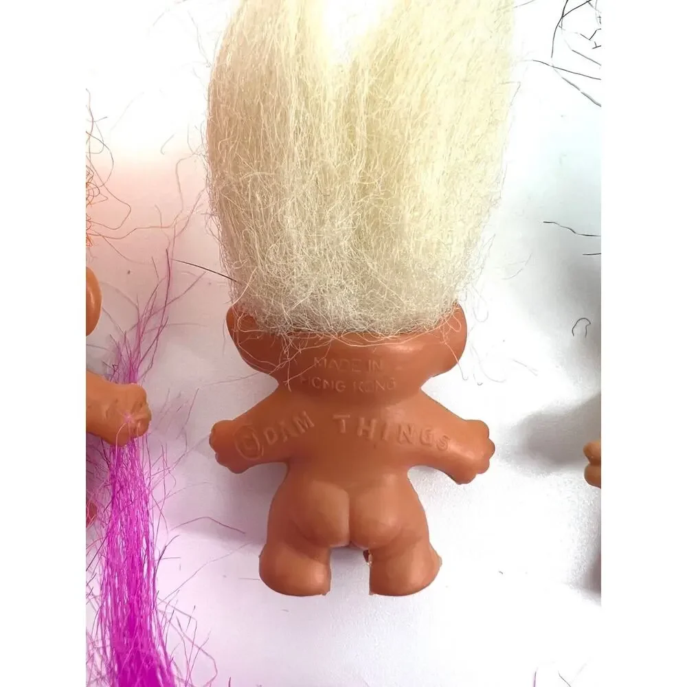 Vintage Russ Miniature Lucky Troll Dolls Lot of 5